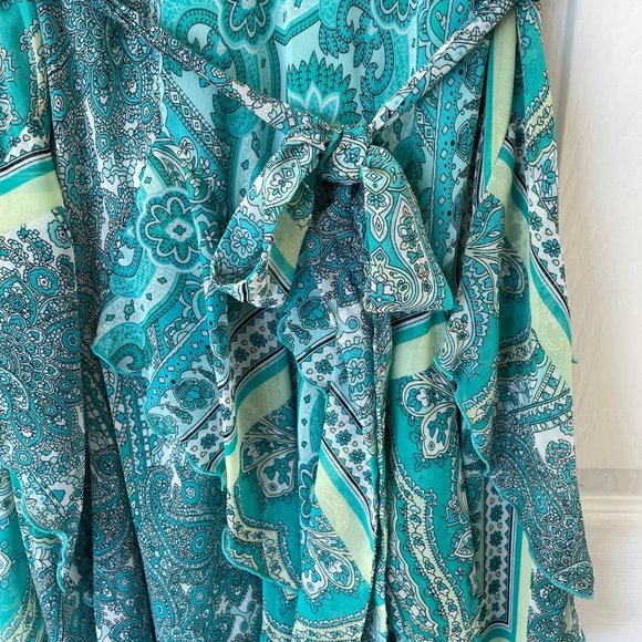 Patchwork paisley print chiffon dress, size 18 - Picture 2 of 7